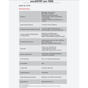 Burg Wächter secuENTRY pro 7000 cylinder