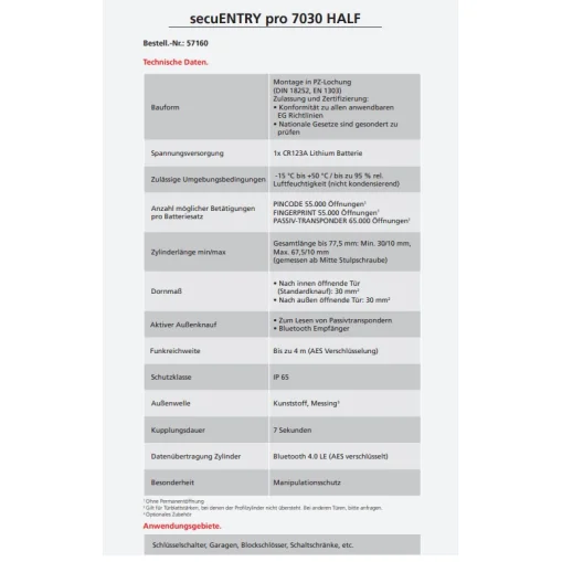 Burg Wächter secuENTRY pro 7030 Half