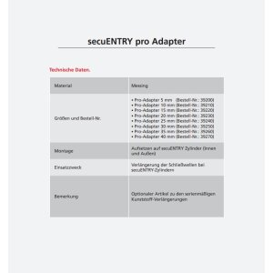 Burg Wächter secuENTRY pro adapter 5mm