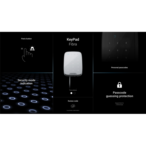 Ajax Fibra KeyPad hvid