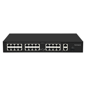 PoE-switch 24 PoE-porte, 2 Gigabit-porte, 1 Gigabit SFP