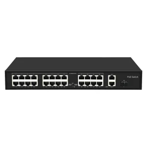 PoE-switch 24 PoE-porte, 2 Gigabit-porte, 1 Gigabit SFP