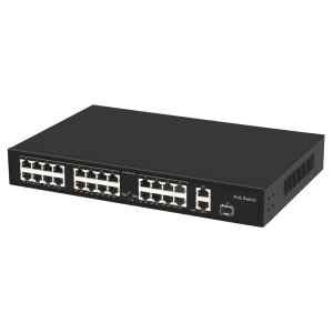 PoE-switch 24 PoE-porte, 2 Gigabit-porte, 1 Gigabit SFP
