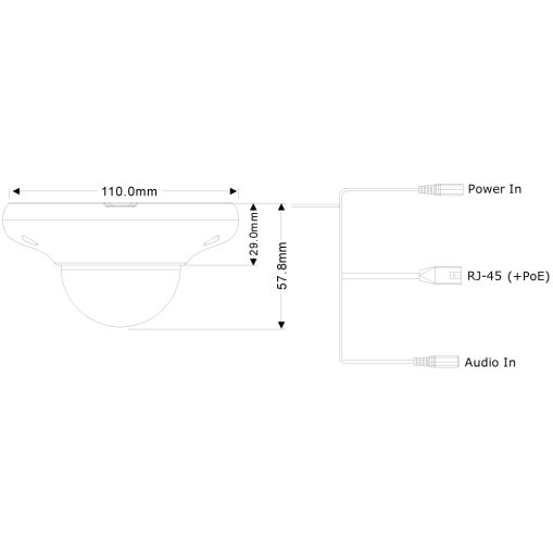 Provision DMA-340IPEN-28 10m IR 4MP AI-Analysis Mini-Dome/Turret Anti-Vandal kamera med fast objektiv