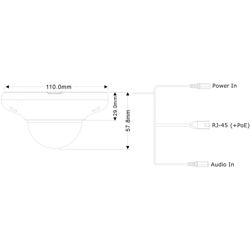 Provision DMA-340IPEN-28 10m IR 4MP AI-Analysis Mini-Dome/Turret Anti-Vandal kamera med fast objektiv