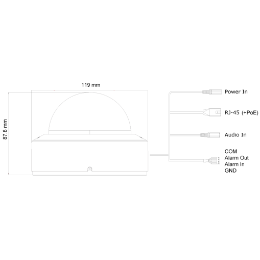 Provision DAI-340IPEN-28 20m IR 4MP DDA Analytics Dome/Turret Anti-Vandal kamera med fast objektiv