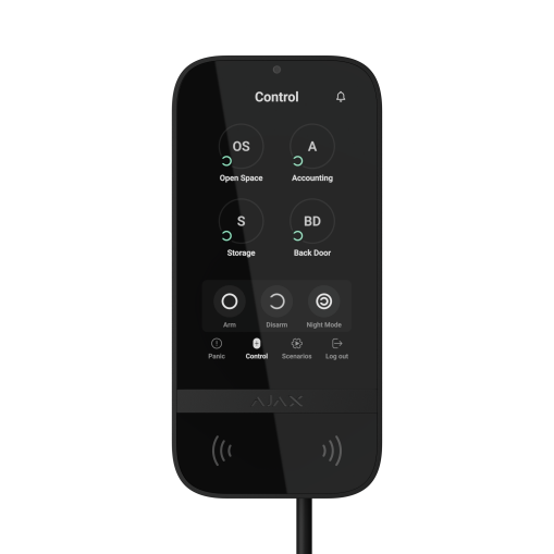 KeyPad TouchScreen Fibra sort