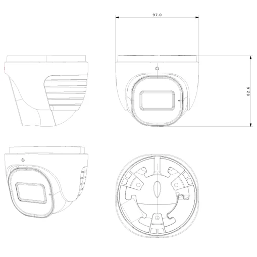 Provision DI-340IPEN-28-G-V4 20m IR 4mp DDA Analytics Fixed Lens Small Dome/Turret Camera med indbygget Check Point-beskyttelse og Dual System-teknologi