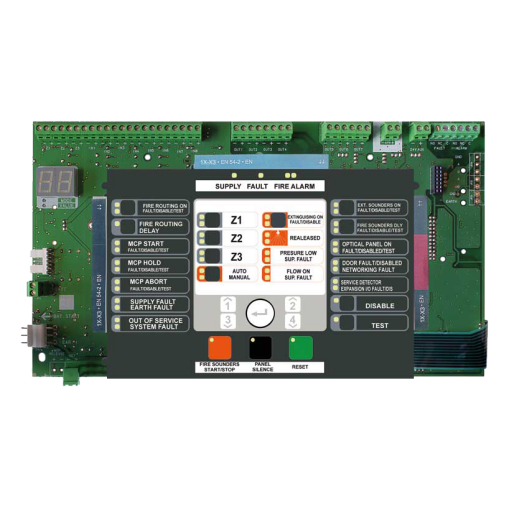 1X Konventionelt brandalarmkontrolpanel og slukningssystem - 3 zoner - printplade