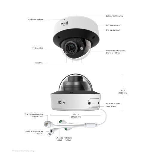 InSight - VIGI 4MP IR Motorized Varifocal Dome Network Camera