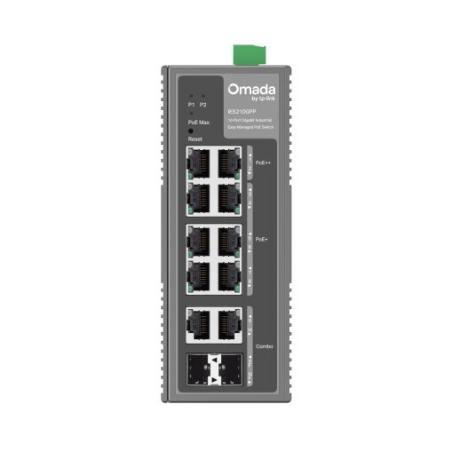 Omada 10-Port Gigabit Industrial Easy Managed Switch with 6-Port PoE+ and 2-Port PoE++