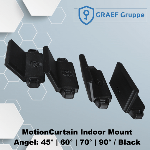 MotionCurtain Indoor Mount Black  45° / 60° / 70° / 90°