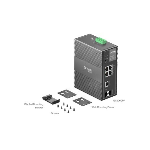 Omada 6-Port Gigabit Industrial Easy Managed Switch with 3-Port PoE+ and 1-Port PoE++